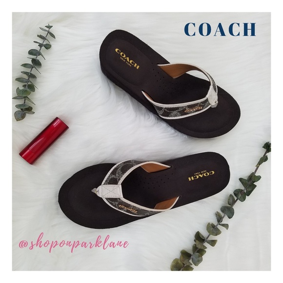 Coach Shoes - SOLD!! Coach Jolene Wedge Signature Sandals